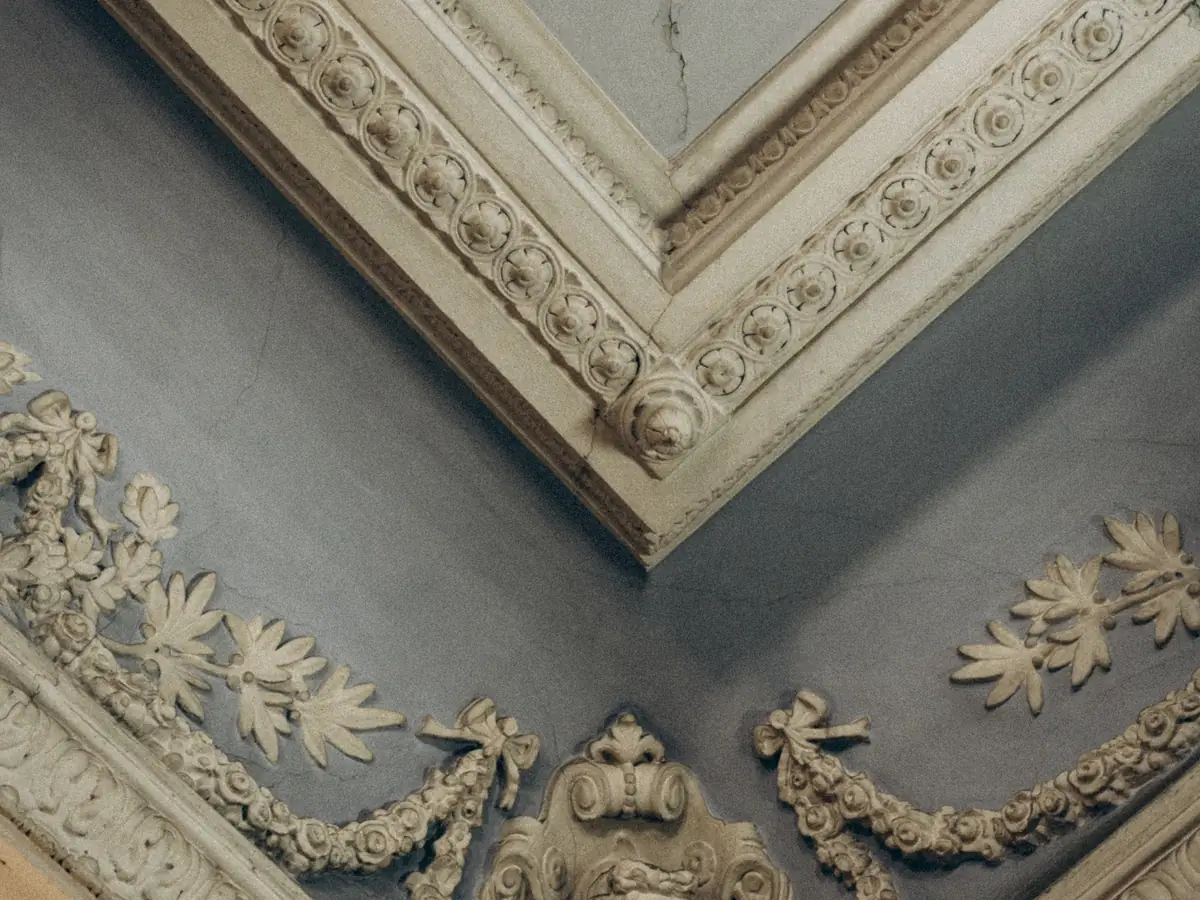 Ornate cornice corner detail
